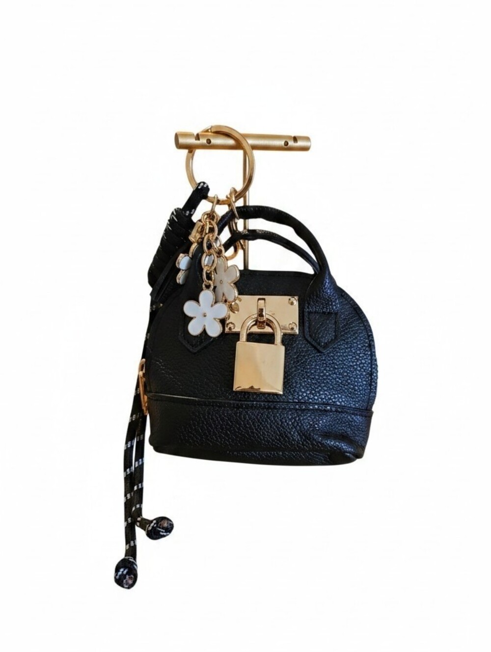 Sassified Boutique Nwt  Mini Dome Satchel with Gold Hardware and Flower Charm